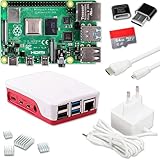 Raspberry Pi 4 4GB Starter-Set | 64GB SD Karte | USB-C Netzteil 15W | Gehäuse |...