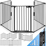 KESSER® Kaminschutzgitter mit Tür 305 cm Metall Ofenschutzgitter Laufgitter Laufstall...