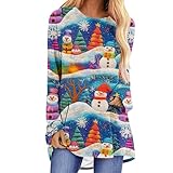 NSICBMNO Weihnachts-T-Shirt für Damen – lustig, übergroß, Weihnachtsbaum,...