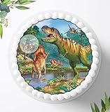 Für die Geburtstags Torte, Zuckerbild mit dem Motiv: Dinosaurier, Dino, Essbares Foto...