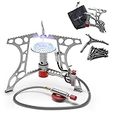 EVOCAMP kompakter Campingkocher 3.2 kW mit Piezo-Zünder, Camping Stove, Mini-Gaskocher -...