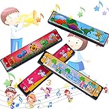 dcas 4 Stück Mundharmonika für Kinder, 16-Loch Kinder Harmonika, Farbe Mundharmonika...