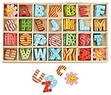 Kleenes Traumhandel Buchstabenkasten Holz Bunt - 2,5 cm hoch - je 4 hölzerne...