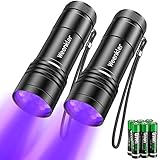 UV Taschenlampe 2 Stück Mini UV Schwarzlicht Taschenlampe mit 12 LEDs, Ultraviolettes...