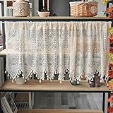 Generisch A,W220*H60cm, Scheibengardinen Hohles Spitzendesign Landhausstil Kurzgardine...