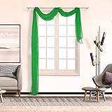 SCHOAL Voile Querbehang Transparenter Freihandbogen Uni Freihanddeko einfarbig Deko...
