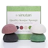 Sinutan® | Konjac Gesicht Schwamm | 100% Natürlich | Bambus-Aktivkohle/Grüner...