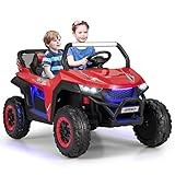 COSTWAY 2 Sitzer Kinderauto mit 2,4G Fernbedienung,12V Kinder UTV mit Musik und...