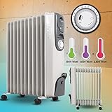 Heidenfeld Ölradiator ÖR200 - 3 Jahre Garantie - 2500 Watt - Elektrische Heizung - Timer...