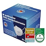Textilmacher 20x FFP2 Maske, Made in Germany, Testsieger, DEKRA zertifiziert,...