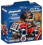 PLAYMOBIL City Action 71090 Feuerwehr-Speed Quad mit Rückzugsmotor, Spielzeug...