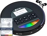 KLIM Nomad CD Player Bluetooth - Tragbarer CD-Player Discman mit langlebigem...