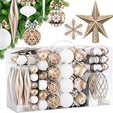 KESSER® Weihnachtskugeln 135-teiliges Set, mit Baumspitze Christbaumkugeln...