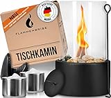 Flammenbrise® Tischkamin | Tischfeuer für Indoor und Outdoor | Ethanol Kamin mit [200g]...