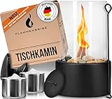 Flammenbrise® Tischkamin | Tischfeuer für Indoor und Outdoor | Ethanol Kamin mit [200g]...