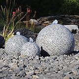 CLGarden Granit Springbrunnen SB1 Kugelbrunnen für Garten 3 Kugel Brunnen Set Stein mit...
