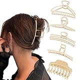 5 Stück Große Haarklammer，WELROG Rutschfeste große Haarspangen für Damen...