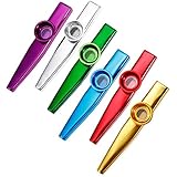 Anpro 6 Stück Kazoo Kazoo Set aus Metall 6 Kazoo Membran Metallkazoo Musik in 6...
