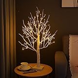 CECOMBINE Birke Lichterbaum Innen mit 144 Warmweißer LEDs Licht, LED Baum...