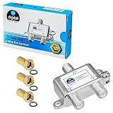 HB-DIGITAL SAT - BK - UKW - Verteiler 2-Fach Splitter 2-Wege 5-2400 MHz digital...