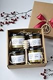 Mini-Honig-Geschenkset | 3 Sorten Honig 140g & 1 Bienenpollen 70g | Süße & gesunde...