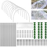 Pflanztunnel Bögen, Gewächshausreifen Fiberglas mit PE Folie 10 x 2,5 m Tunnelbogen für...