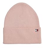 Tommy Hilfiger Strickmütze Mütze Cotton Cashmere Beanie Baumwolle Kaschmir Rosa Sepia...