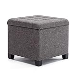 HNNHOME Sitzhocker mit Stauraum, Sitzwürfel mit Deckel, Sitztruhe, Fußbank Truhen...