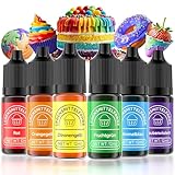 Wwtop Lebensmittelfarbe 6 Farben x12ml, Hochkonzentriert Lebensmittelfarbe Flüssig zum...