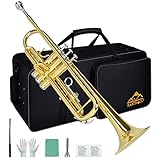 EASTROCK Standard Trompeten Set Standard-Bb-Messing Trompete Mit Hartschale, Handschuhen,...