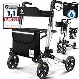 KESSER Rollator Aluminium Set, Leichtgewicht-Reiserollator mit Vollausstattung, 3-fach...