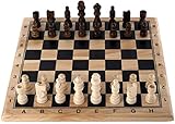 Engelhart - 150235 - Schachspiel aus Birkenholz - Bedrucktes Schachbrett -...