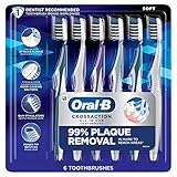 Oral-B CrossAction All-In-One Soft Zahnbürsten, tiefe Zahnsteinentfernung, 6 Stück