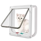 CALIYO Katzenklappe Fliegengittertür, Haustierklappe Katzenklappe Chip mit 4-Wege...