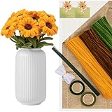 JelyArt Pfeifenreiniger Bastelset Sonnenblumen - 300 Stück Chenilledraht - Inkl. 20...