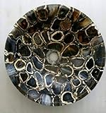 Schwarzes Aagte Waschbecken I 51 x 51 cm Handwaschschüssel I Schwarzer Achat Dekoschale I...