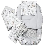 Medi Partners 5 teilig Babynestchen Set Babynest 100x60x15 herausnehmbarer Einsatz Bett...