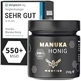 maorika - Manuka Honig 550 MGO + 250g im Glas (lichtundurchlässig, kein Plastik) -...