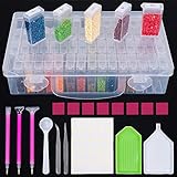 DONQL Diamond Painting Zubehör Boxen, 64 Stück Diamond Painting Set, Diamant Malerei...