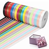 Polyester Satinband 18 Farben 10 mm x 22 m,Schleifenband Geschenkband Bänder zum Basteln,...