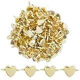 BETESSIN 100pcs Mini Herzförmige Brads Musterklammern Herz Metall 8MM Verschlussklammern...