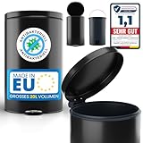 kogu ® 20l Edelstahl Mülleimer im stilvollem Schwarz mit getesteter...