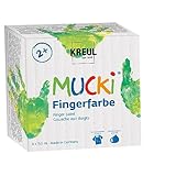 KREUL 2314 - Mucki leuchtkräftige Fingerfarbe, 4 x 150 ml in gelb, rot, blau...