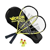 VICFUN Speed-Badminton 100 Set Junior - 2 Badmintonschläger, 3 Bälle und eine...