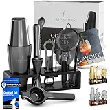 EMPATION Cocktail Set Schwarz [TESTSIEGER], 825ml Cocktail Shaker mit Bar...