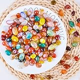 500g Edelsteine für Kinder, Natürliche Bunter Trommelsteine 0.8-2cm, Glückssteine,...