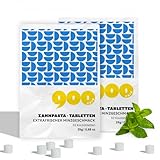 Zahnputztabletten Mint mit Fluorid - 120 Tabs für 2 Monate - Extrafrische Minzgeschmack -...