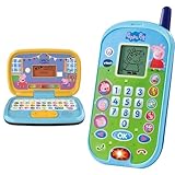 VTech Peppas Lernlaptop – Lerncomputer mit ABC-Tastatur & Peppas Lerntelefon – Mit den...