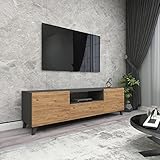 [en.casa] TV Schrank Torsby TV Board Wohnzimmer TV Lowboard mit 3 Türen...