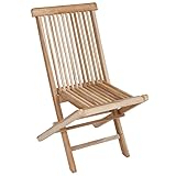 Spetebo Teak Klappstuhl Natur Exclusiv - 90 x 50 cm - klappbarer Gartenstuhl aus...